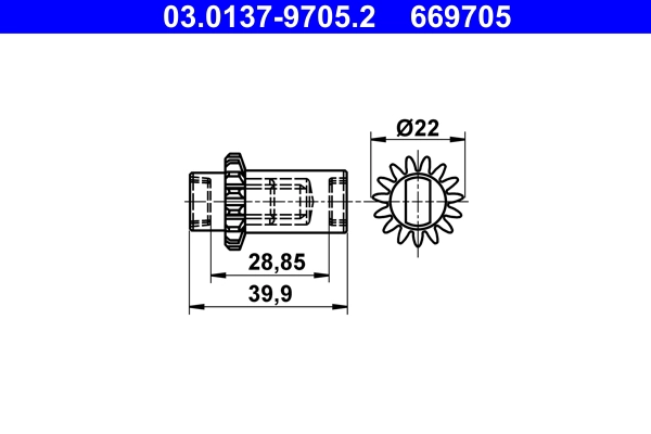 Комплектующие стояночная тормозная система adjusting nut ATE 03.0137-9705.2