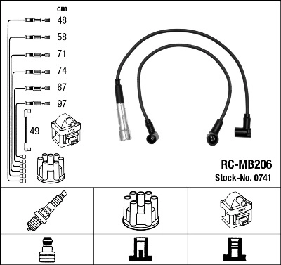 Комплект проводов зажигания NGK 0741