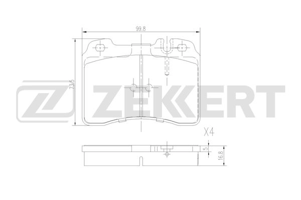 Комплект тормозных колодок дисковый тормоз ZEKKERT BS-3002
