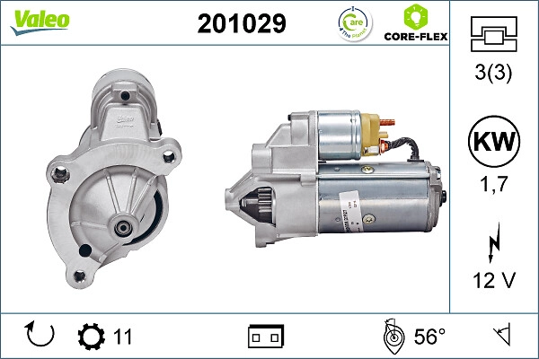 Стартер valeo core-flex VALEO 201029
