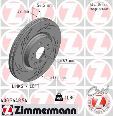Тормозной диск black z ZIMMERMANN 400.3648.54