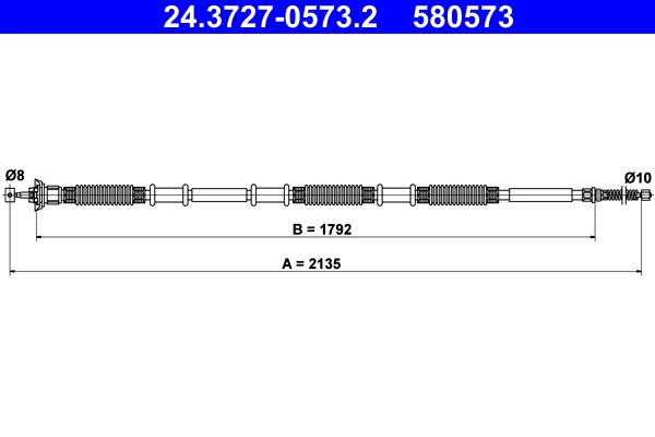 Тросик cтояночный тормоз ATE 24.3727-0573.2