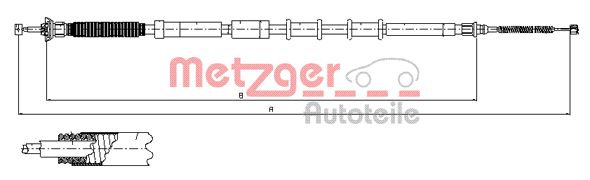 Тросик cтояночный тормоз METZGER 12.0719