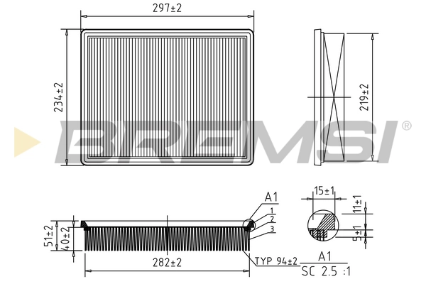 Воздушный фильтр BREMSI FA2320