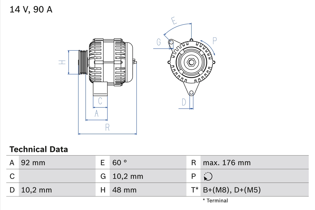 Генератор BOSCH 0 986 039 740