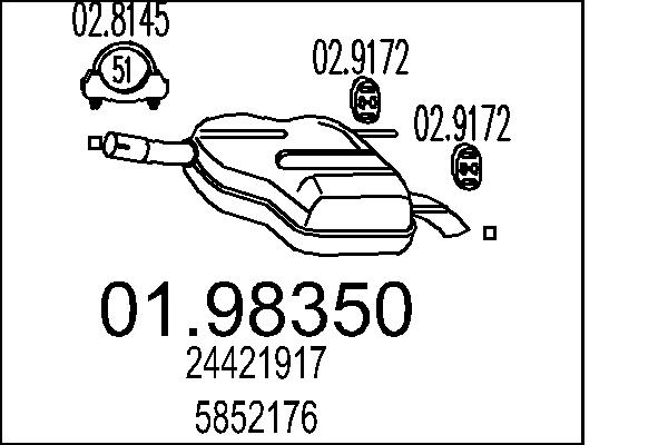 Глушитель выхлопных газов конечный MTS 01.98350