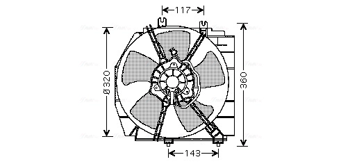 Вентилятор охлаждение двигателя AVA QUALITY COOLING MZ7513