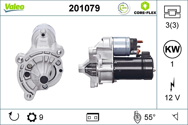 Стартер valeo core-flex VALEO 201079
