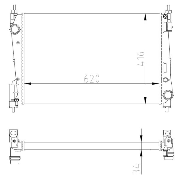 Радиатор охлаждение двигателя economy class NRF 54752A