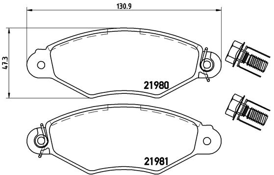 Комплект тормозных колодок дисковый тормоз prime line BREMBO P 61 098