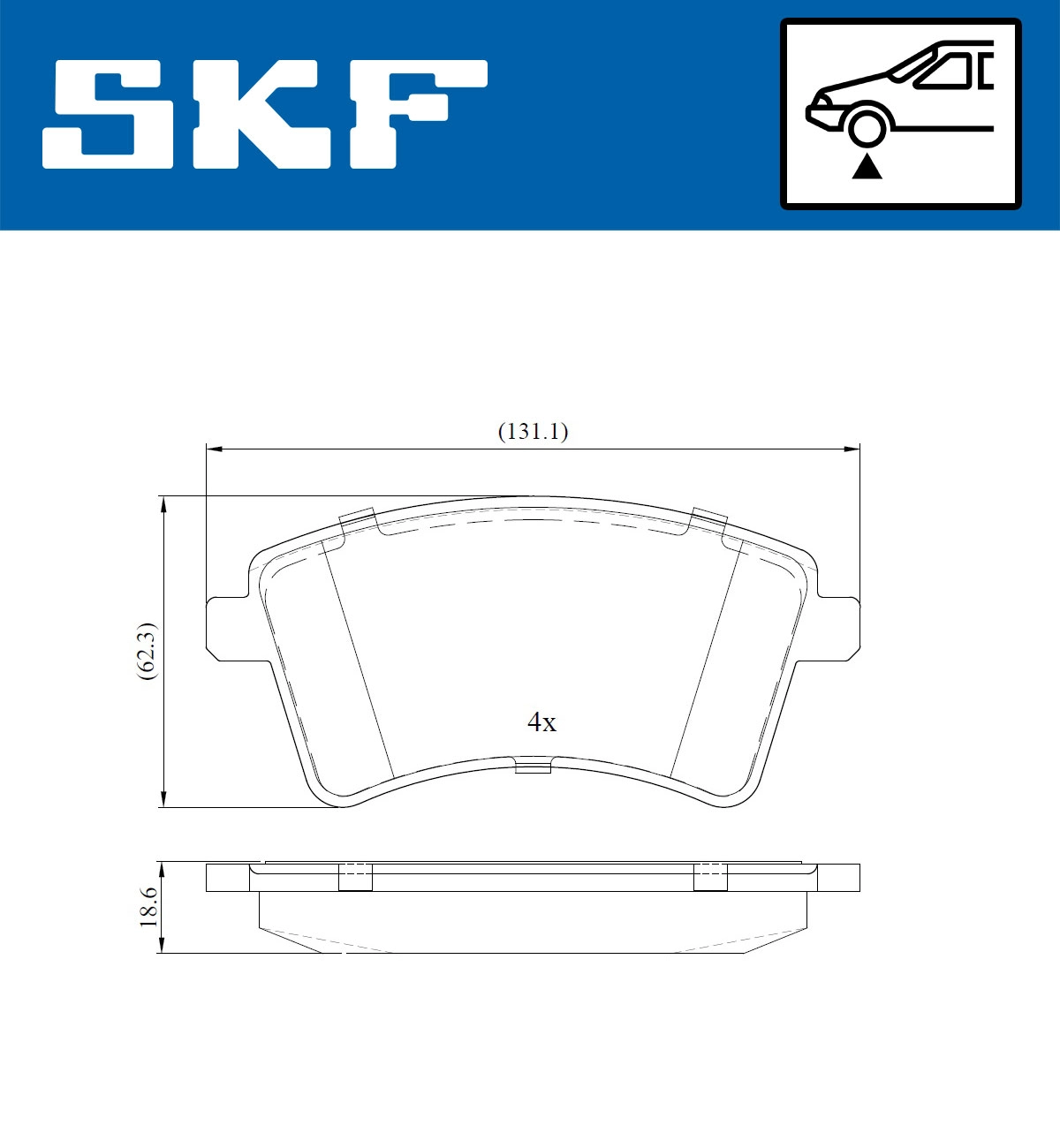 Комплект тормозных колодок дисковый тормоз SKF VKBP 80024