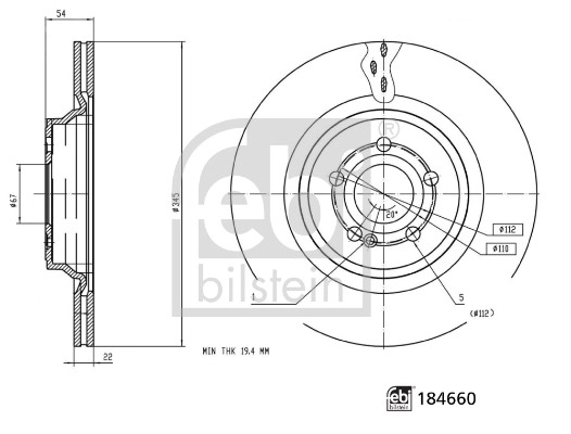 Тормозной диск FEBI BILSTEIN 184660