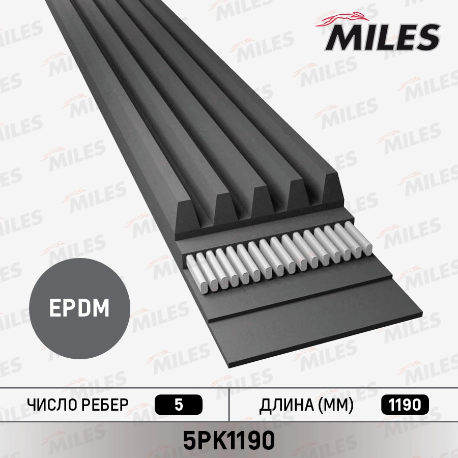 Поликлиновой ремень MILES 5PK1190