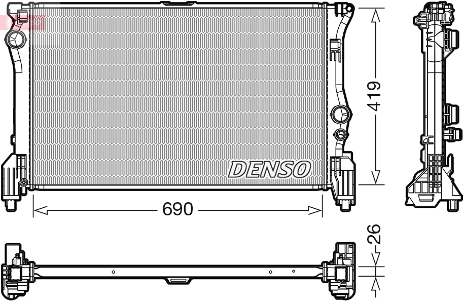 Радиатор охлаждение двигателя DENSO DRM17112
