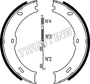 Комплект тормозных колодок стояночная тормозная система TRUSTING 052.133K