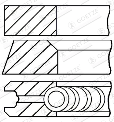 Комплект поршневых колец GOETZE ENGINE 08-743607-00