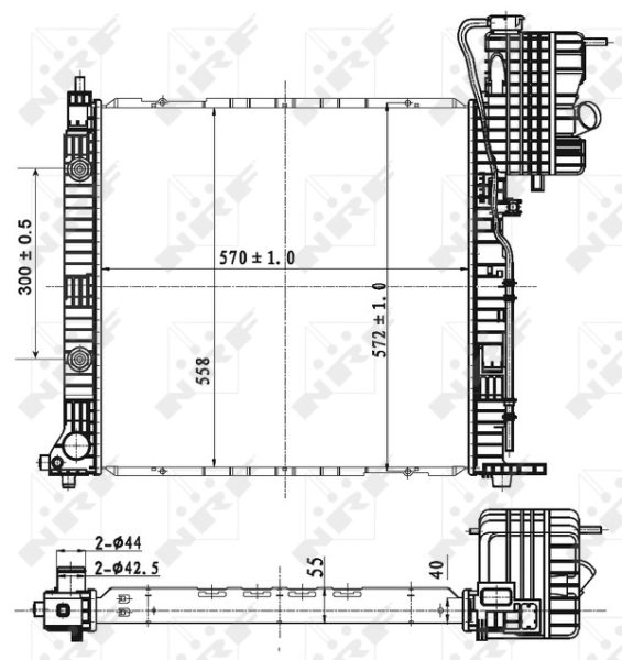 Радиатор охлаждение двигателя NRF 53177