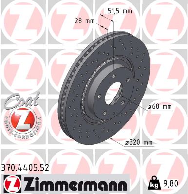 Тормозной диск sport brake disc z ZIMMERMANN 370.4405.52