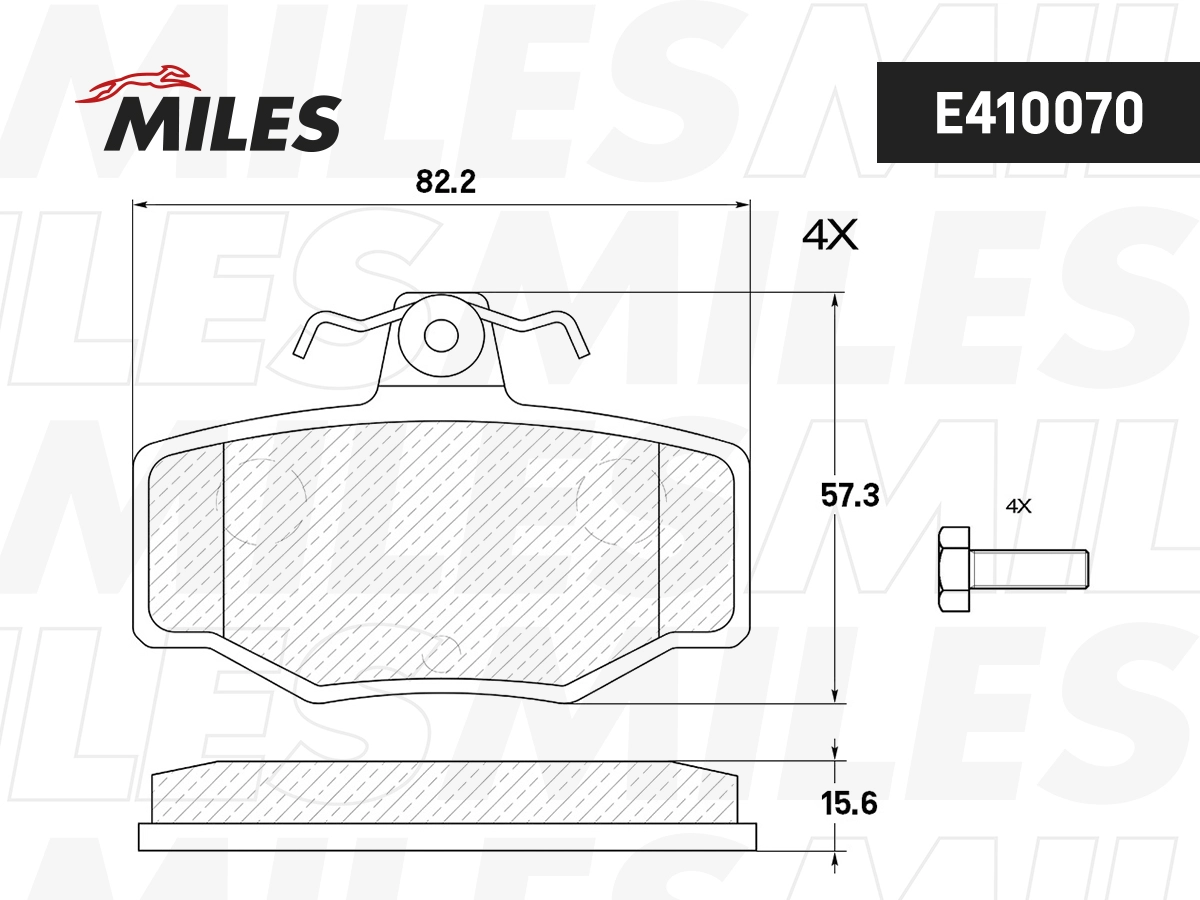 Комплект тормозных колодок дисковый тормоз MILES E410070