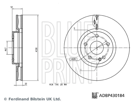 Тормозной диск BLUE PRINT ADBP430184