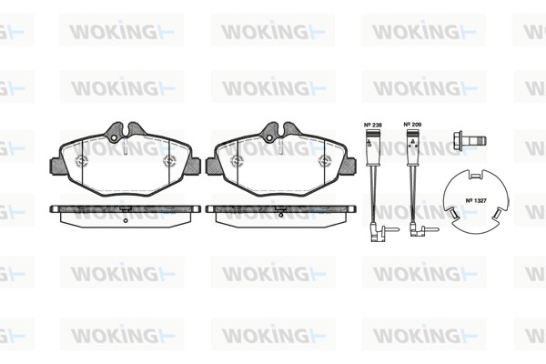 Комплект тормозных колодок дисковый тормоз WOKING P8903.02