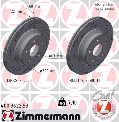 Тормозной диск black z ZIMMERMANN 400.3622.53