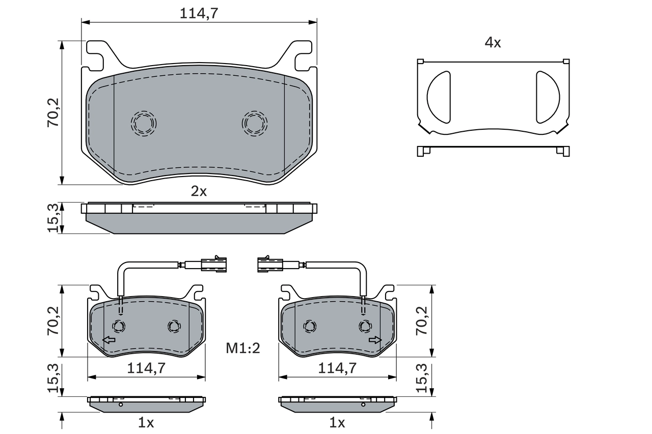 Комплект тормозных колодок дисковый тормоз BOSCH 0 986 424 384