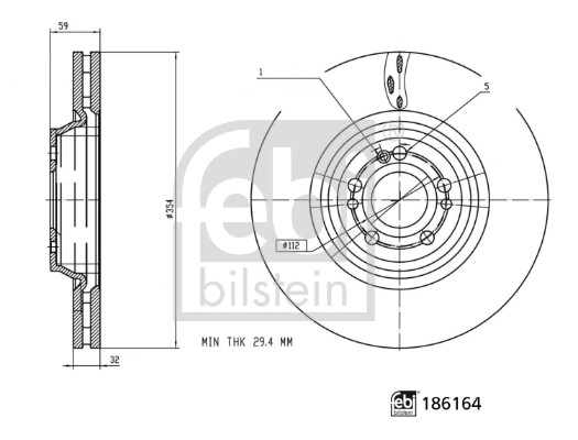Тормозной диск FEBI BILSTEIN 186164