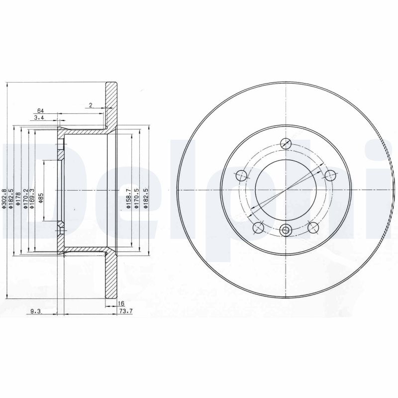 Тормозной диск DELPHI BG2556