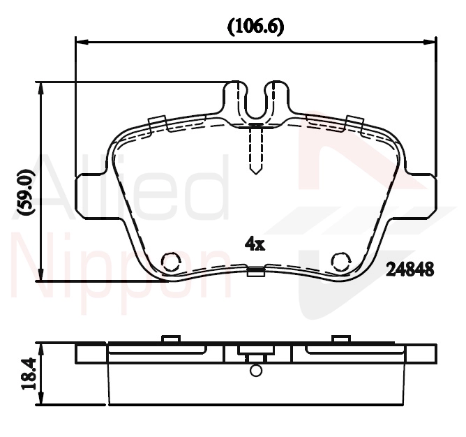 Комплект тормозных колодок дисковый тормоз anl braking ALLIED NIPPON ADB02209