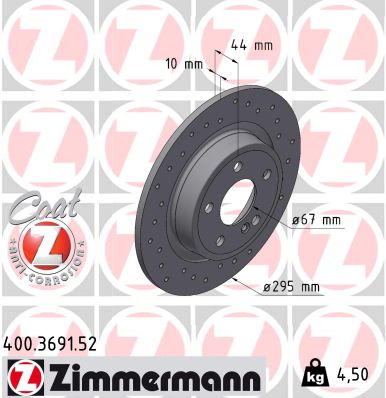 Тормозной диск sport brake disc z ZIMMERMANN 400.3691.52