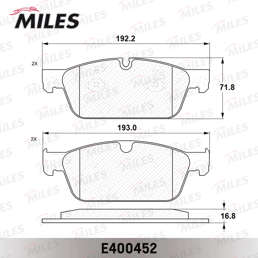 Комплект тормозных колодок дисковый тормоз MILES E400452