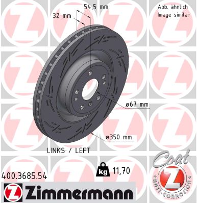 Тормозной диск black z ZIMMERMANN 400.3685.54
