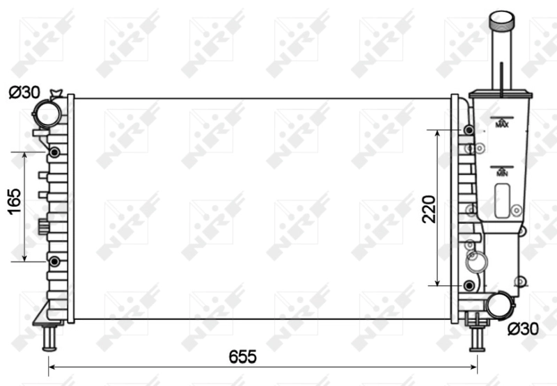 Радиатор охлаждение двигателя NRF 53124