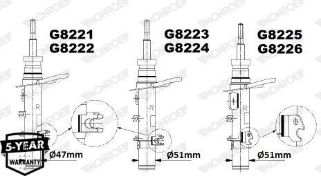 Амортизатор monroe original (gas technology) MONROE G8224