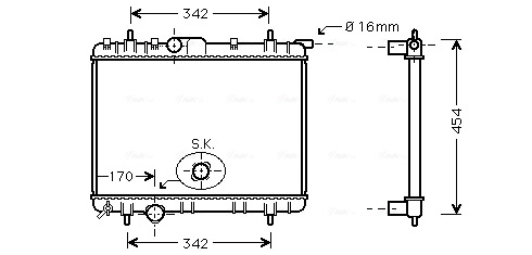 Радиатор охлаждение двигателя AVA QUALITY COOLING PEA2247