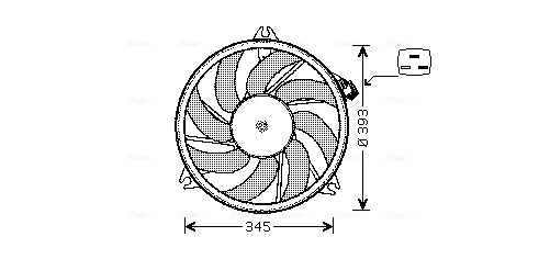 Вентилятор охлаждение двигателя AVA QUALITY COOLING PE7524