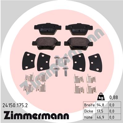Комплект тормозных колодок дисковый тормоз ZIMMERMANN 24150.175.2
