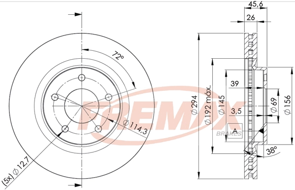 Тормозной диск FREMAX BD-4644