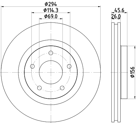 Тормозной диск pro HELLA/BEHR/PAGID 8DD 355 115-911