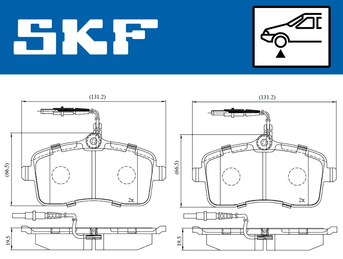 Комплект тормозных колодок дисковый тормоз SKF VKBP 80232 E