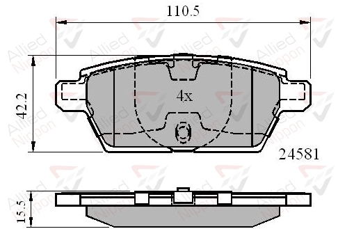 Комплект тормозных колодок дисковый тормоз anl braking ALLIED NIPPON ADB01514