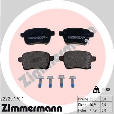 Комплект тормозных колодок дисковый тормоз ZIMMERMANN 22220.170.1