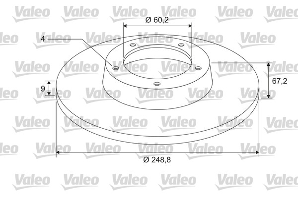 Тормозной диск coated VALEO 675405