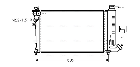 Радиатор охлаждение двигателя AVA QUALITY COOLING PEA2141