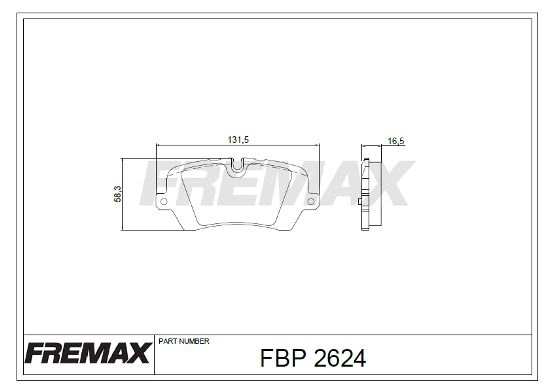 Комплект тормозных колодок дисковый тормоз FREMAX FBP-2624