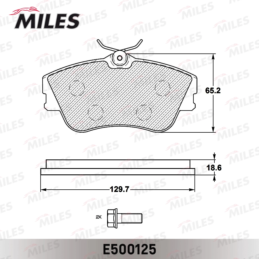 Комплект тормозных колодок дисковый тормоз MILES E500125