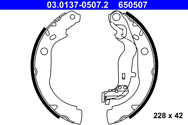 Комплект тормозных колодок ATE 03.0137-0507.2