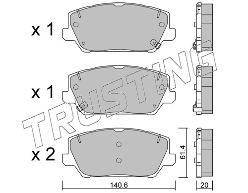 Колодки дисковые передние TRUSTING 12410