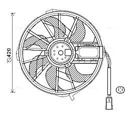 Вентилятор охлаждение двигателя AVA QUALITY COOLING MS7656